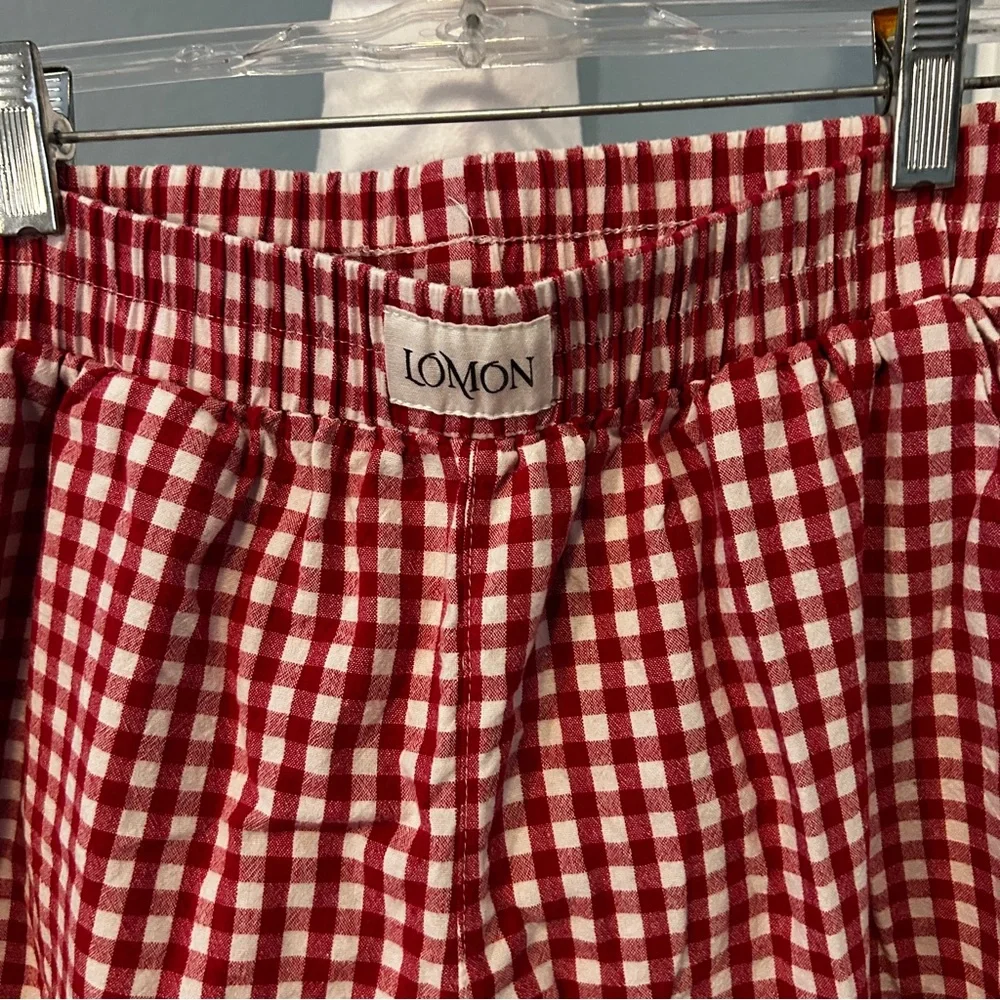 Red and White Gingham Checkered Wide-legged Women’s Lounge Pants Size Medium - Picture 3 of 4